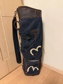 【希少品】エヴィス（EVISU）フード一体型キャディバッグ・デニム生地