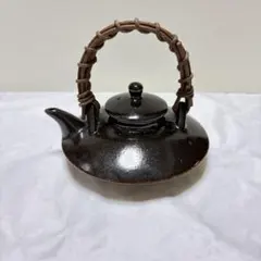 稀少 極美品 苗代川 鮫島佐太郎窯 黒薩摩 ミニ黒じょか 薩摩焼 黒