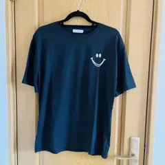 スマイル ワンポイント 半袖 Tシャツ ブラック