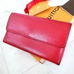 ルイヴィトン 長財布 エピ 赤 レッド LOUIS VUITTON 折り財布