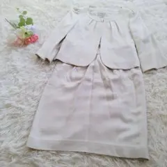 BALLSEY ボールジィ　高級ツイードノーカラーセットアップジャケットスカート