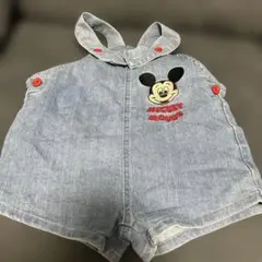 ミッキーマウス刺繍付きオーバーオール