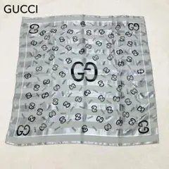 GUCCI GGロゴパターン大判スカーフ シルバー&ブラック - メルカリ