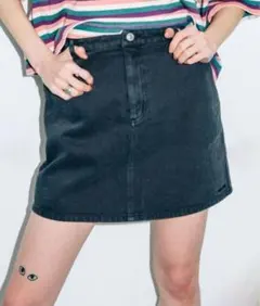 x-girl ブラック デニム生地 ミニスカート