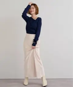 サテン ロングスカート