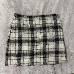 チェック 台形スカート