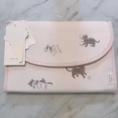 ＊ジェラートピケ プレイフルキャット柄 母子手帳ケース Mサイズ ピンク＊新品
