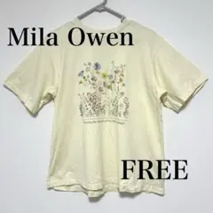 Mila Owenミラオーウェンフラワープリント半袖TシャツクリームイエローF綿のサムネイル