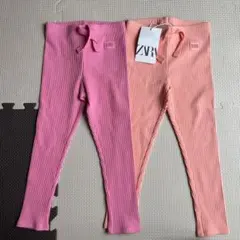 ZARA リブ編みレギンス 2色セット