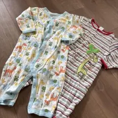 動物柄ロンパース2点セット