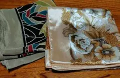 花柄と幾何学模様のスカーフ ２枚　usedです