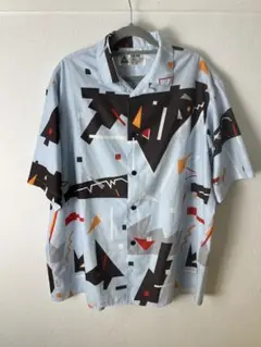 CHALLENGER チャレンジャー 長瀬 総柄シャツ　ライトブルー Lサイズのサムネイル