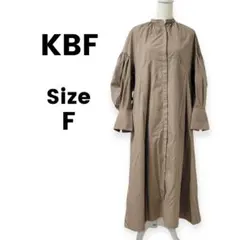 【美品】KBF スリーブコンシャス ワンピース ベージュ フリー 体型カバー