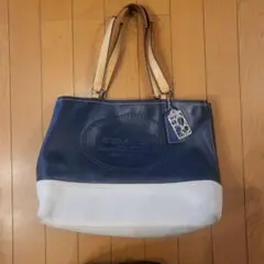 I*C様 COACH ネイビー ホワイト ショルダーバッグ