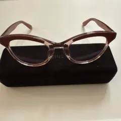 JINSピンク系メガネ ケース付き