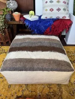 トルコ　ヴィンテージキリム　プフ　オットマン　バッターニエ　60×60×20 トルコ ヴィンテージキリム プフ オットマン バッターニエ 60×60×20