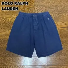 POLO RALPH LAUREN コットンリネンショーツ ネイビー 刺繍ロゴのサムネイル
