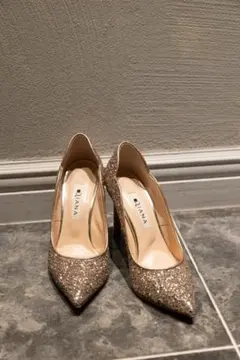 diana ゴールド　グリッター　パンプス　22cm 結婚式　二次会