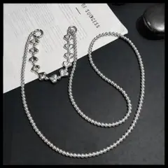 シルバー ハート スマホショルダー パールチェーン ネックストラップ 肩掛け