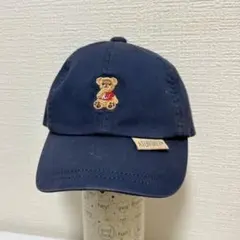 キャップ帽　子供　幼児　ネイビー　くま　かわいい　帽子　コットン　イオン
