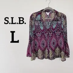 S.L.B. 【L】ペイズリー柄 長袖シャツ レディース