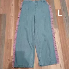littc×LINK@ デニムパンツ Lサイズ フリル付きのサムネイル