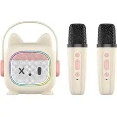 カラオケセット Bluetooth5.3 スピーカー 録音機能マイク2本 家庭用