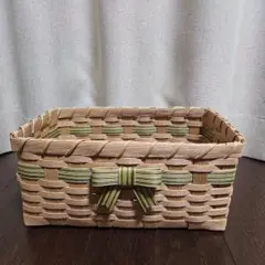 ♥️エコクラフト 蓋付き小物入れ〖中〗クラフト×ブラウン