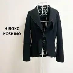 HIROKO KOSHINO 히로코코시노 울 재킷 디자인 니트 블랙