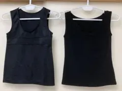 タンクトップ　黒　2枚セット レース装飾有り　無し 黒　Mサイズ