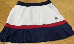 【美品】ルコック テニスウェア プリー ツスカート トリコロールカラー L