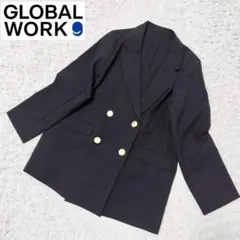 【グローバルワーク】ダブルブレストジャケット М 黒　未使用　2025春購入