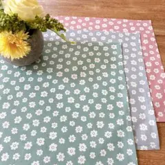 30x40 お花柄 ランチョンマット♡給食ナフキン♡3枚セット　ハンドメイド
