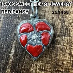 スウィートハートジュエリー パンジー エナメル シルバー ヴィンテージネックレス