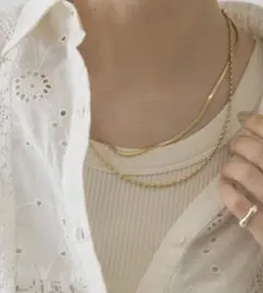 AMERICAN HOLIC ステンレス 2連ネックレス