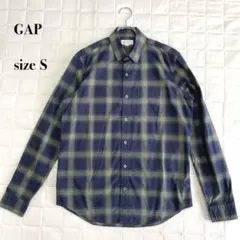 .GAP チェックシャツ 長袖 ダークグリーン S カジュアル ゆったり