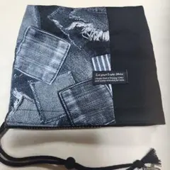 アイアンカバー　ハンドメイド　パッチワーク風　ブラック