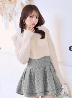 ミシェルマカロン 美脚スカート 千鳥柄 Sサイズ