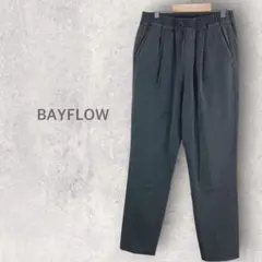 【ベイフロー】テーパードパンツ L レーヨン ウエストゴム キレイ目 スラックス