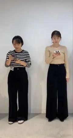 BASEMENT online コーデュロイパンツ ブラック