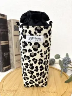 ペットボトルカバー　Dカン付き　レオパード　保冷グッズ　ハンドメイド