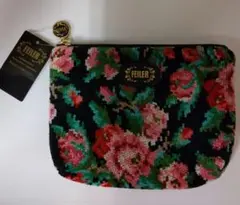 FELLER フラワー柄 ポーチ 約25cm x 18cm