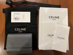 CELINE スモール トリフォールドウォレット グレーのサムネイル