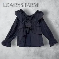 【LOWRYS FARM】　フリルクロスギャザーブラウス　2way 黒　フリー