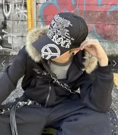 【XU DOG】rhinestone cross cap