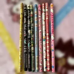 サンリオ キャラクター鉛筆 9本セット レトロ 文房具　キティ　バツ丸　プリン