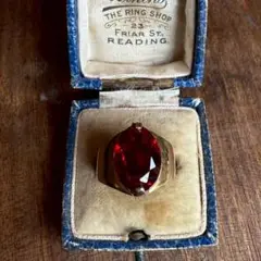 【イチオシ品！】英国 ビンテージ 合成ルビー リング 925 鑑定書あり イチオシ品！】英国 ビンテージ 合成ルビー リング 925 鑑定書あり