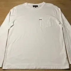 A.P.C. ホワイト ポケット刺繍ロゴ　長袖カットソー S