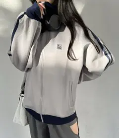 nemne store ワンポイント刺繍トラックジャケット