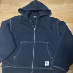 Stussy ジップアップパーカー Lサイズ 黒 - メルカリ